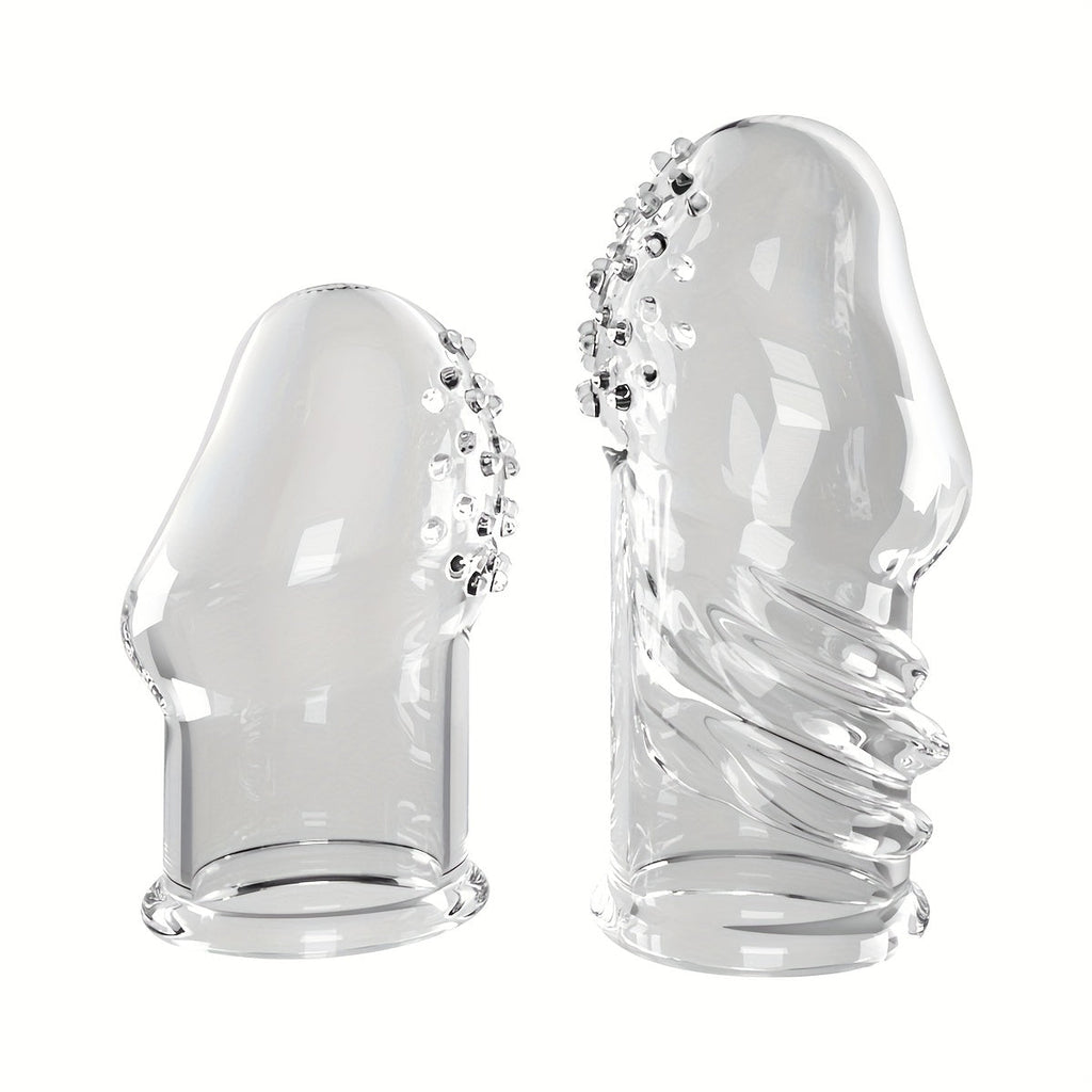 2pcs Transparent Permanent Empty Penis Sleeve. Soft Elastic TPE Material. Delayed Ejaculation Penis Ring. Reusable Dildo Penis Sleeve. Granular Texture Penis Extender. Physical Sensitivity Reduction. Penis Expansion For Men And Couples To Use Sex Toy