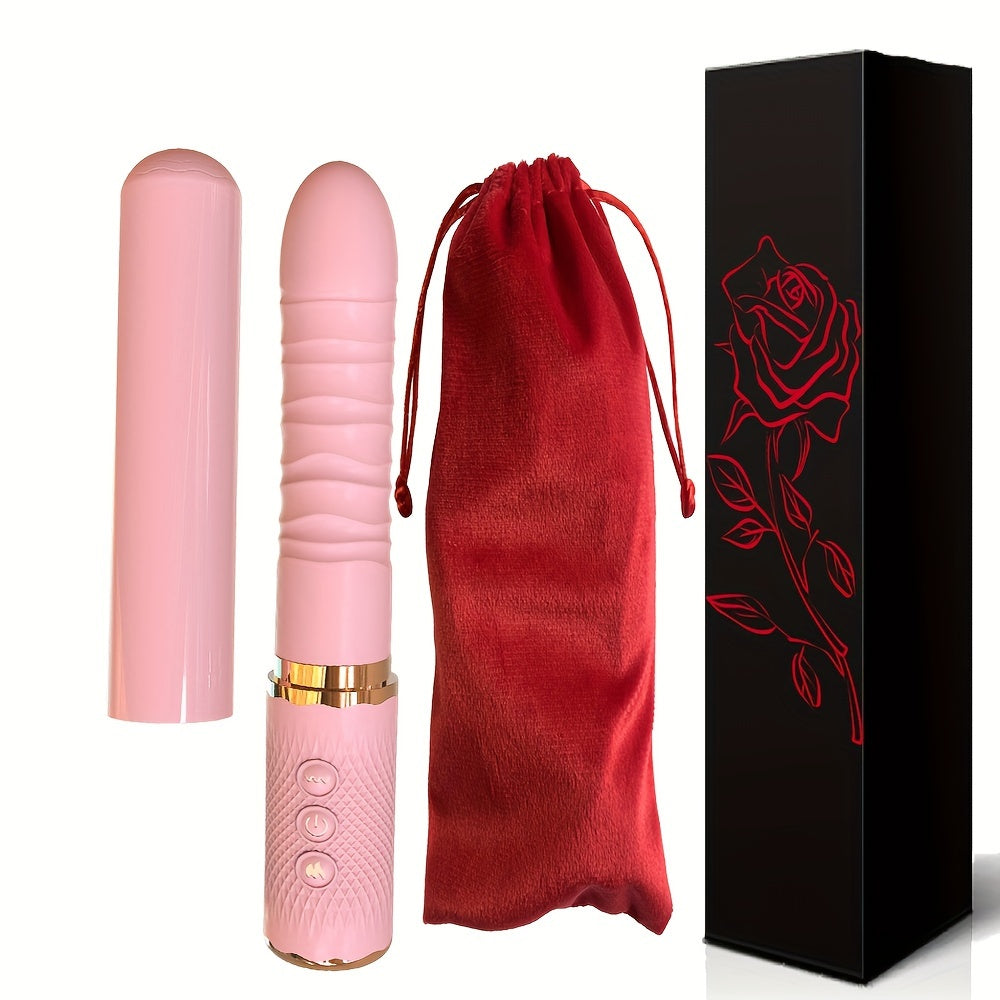 Pink Dual Motor Realistic Thrusting Dildo Vibrator With Heating. Sex Toys Vibrator Clitoral Stimulator For Anal Stimulation. 10 Mode Adult Telescopic Vibration Sex Toys For Women Couples