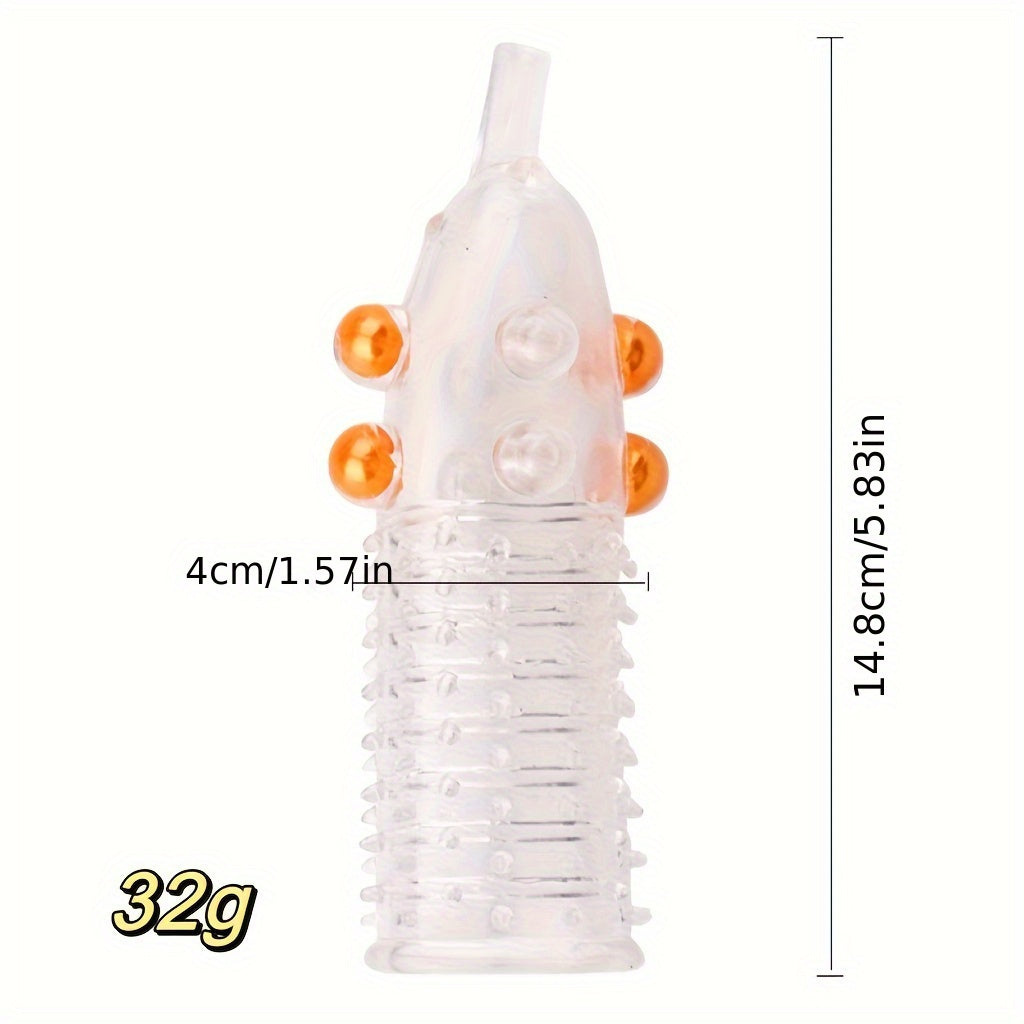 Men's Wolf Teeth Penis Sleeve With Bead.  Accessory For Longer Stronger Erection Ejaculation Delay Pleasure Enhancing. Transparent Elephant Nose Cock Condom For Men Couples