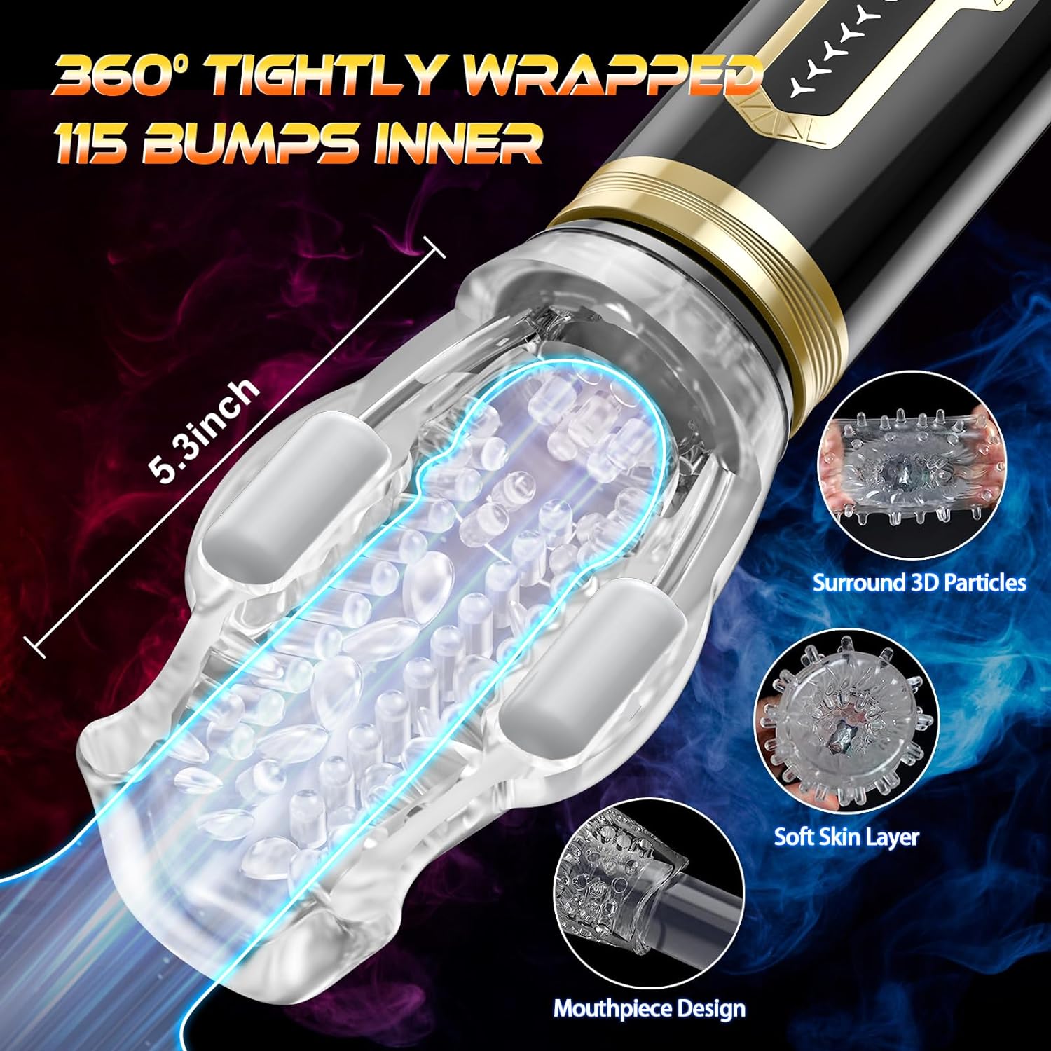 Automatic Blowjob Male Masturbator. Adult Sex Toys for Men. 7 Vibrating & 5 Rotating & 5 Thrusting Modes with Penis Stimulation. Rotating Male Masturbation Pocket Pussy for Men Pleasure Realistic