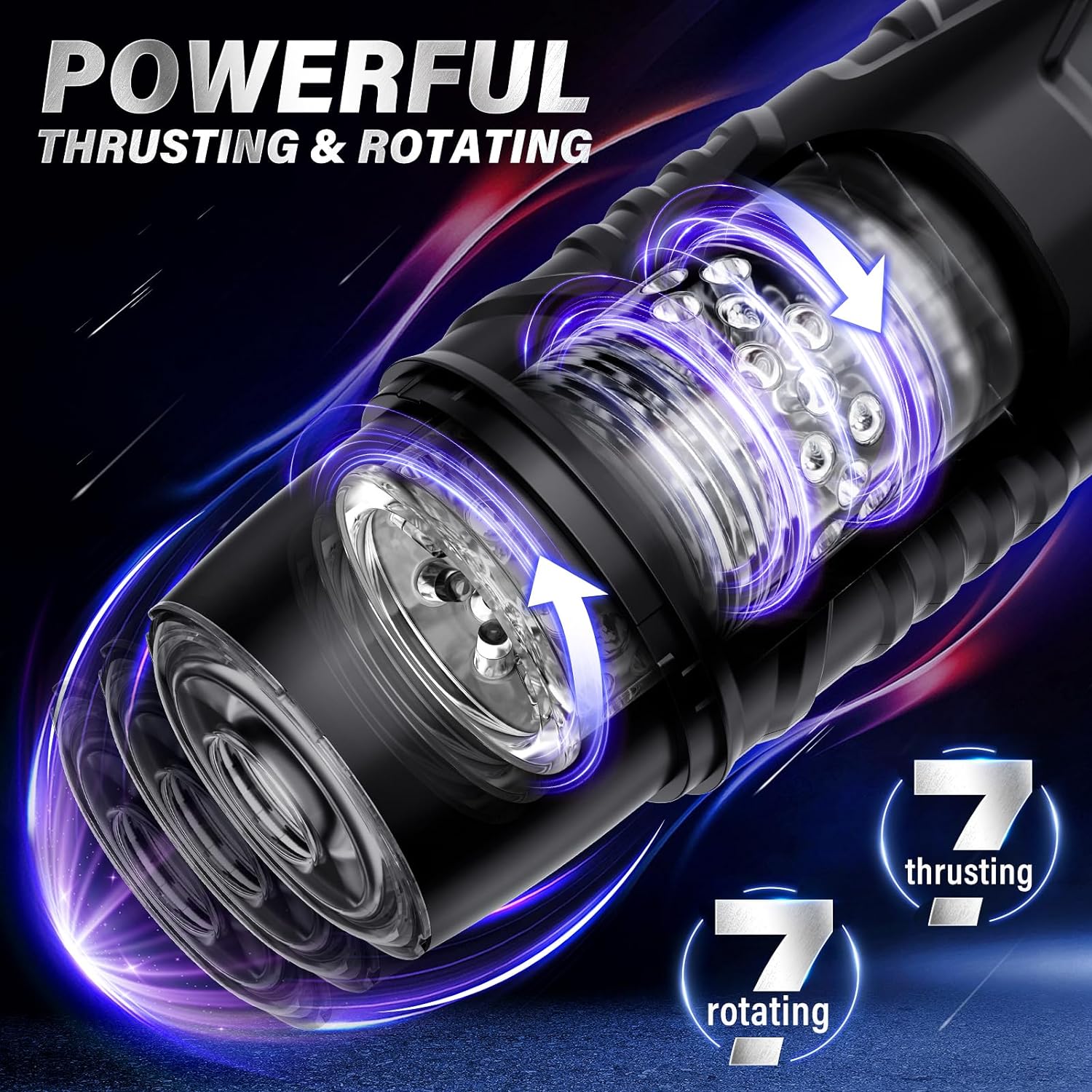 Automatic Male Masturbator Sex Toys for Men - Adult Toy Male Sex Toys with 7 Thrusting & 7 Rotating Modes.Hands Free Pocket Pussy Sex Machine with Visual Window & Suction Base Electric Penis Pump