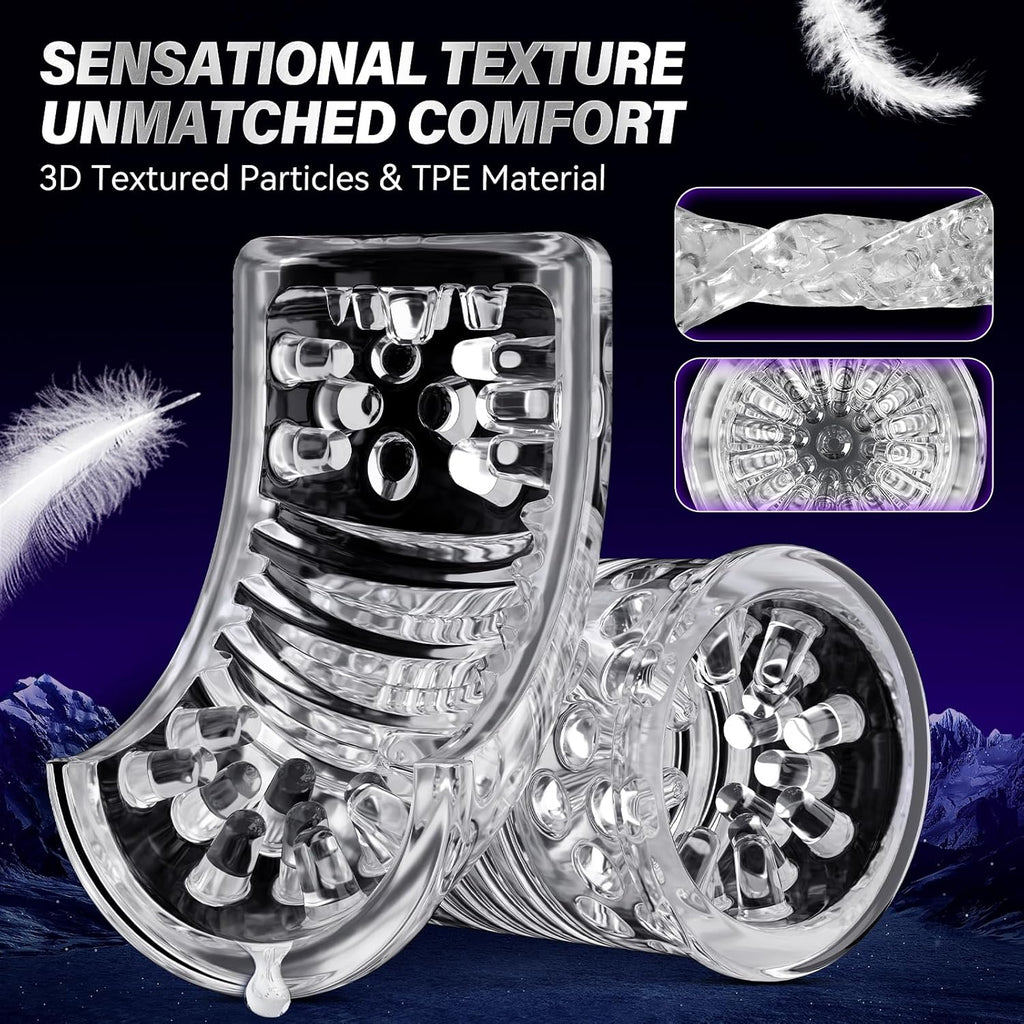 Automatic Male Masturbator Sex Toys for Men - Adult Toy Male Sex Toys with 7 Thrusting & 7 Rotating Modes.Hands Free Pocket Pussy Sex Machine with Visual Window & Suction Base Electric Penis Pump