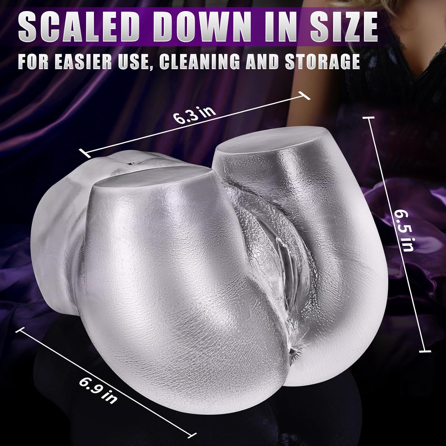 Male Masturbators Sex Toy - Clear Sex Doll for Penis Stroker with Virgin Vagina and Anal. Scaled-Down Size Pocket Pussy Ass with 2 Hole. Flesh Light Blowjob Machine Male Adult Sex Toys & Games. 5.5LB