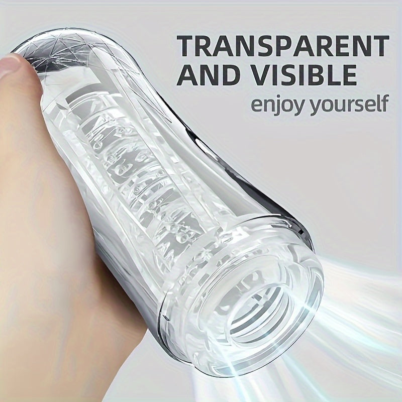 Transparent 3D Realistic Electric Male Masturbator: Adult Party Toy for Men. Suitable for Ages 18+ (No Feathers. Silicone Material)