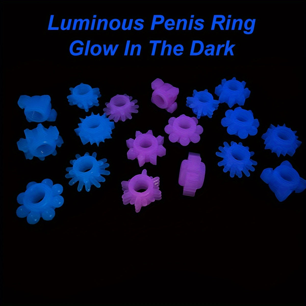 4pcs Men's Glow In The Dark Soft Grain Decor Penis Rings. High Elasticity Easy To Clean Masturbating Toys For Couple's Flirting. Men's Gay's Pleasure