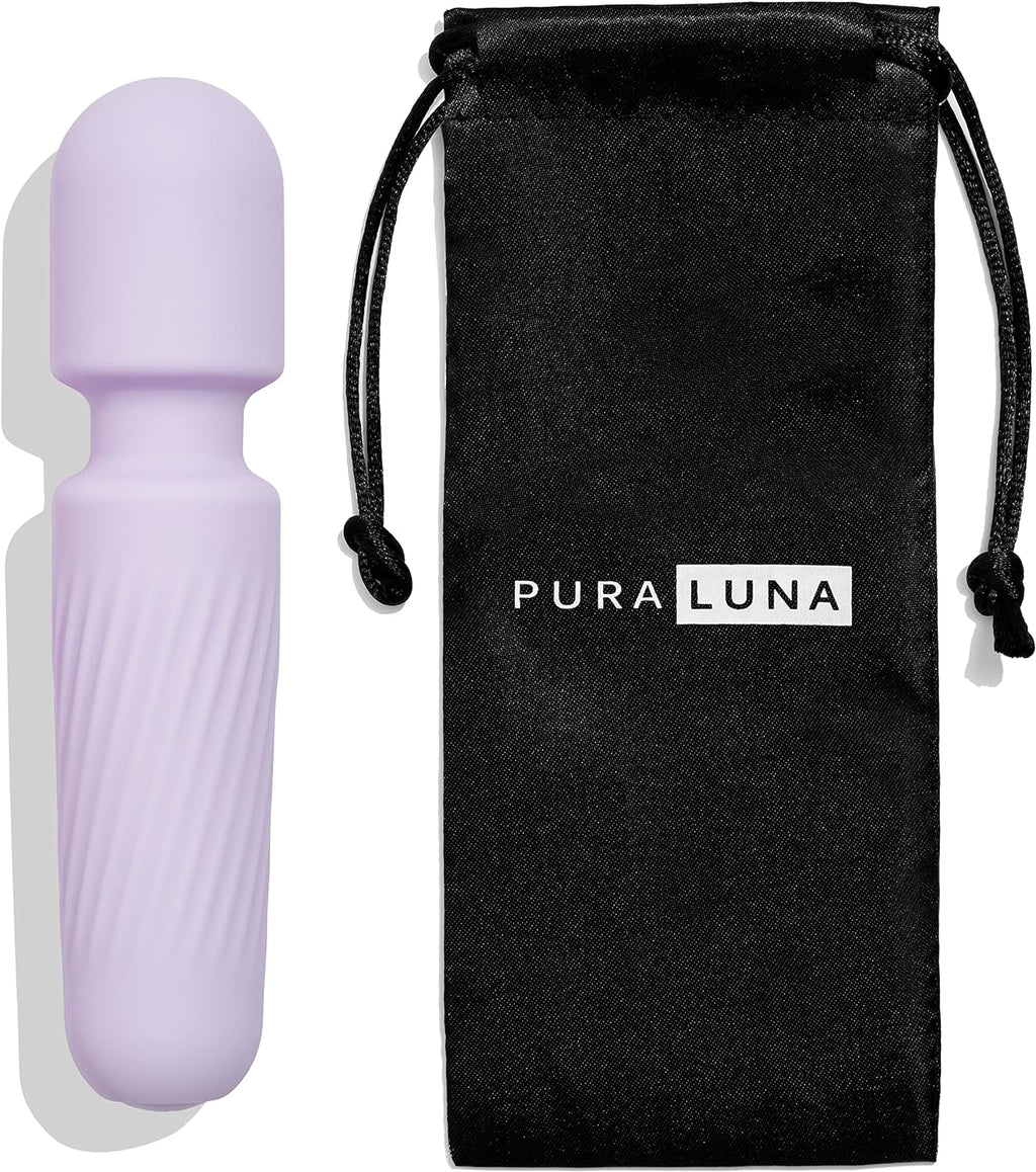 Mini Personal Massager - Travel Bag Included - Waterproof. Quiet. Powerful & USB Rechargeable with 10 Vibration Modes (Light Purple)