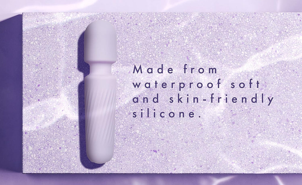 Mini Personal Massager - Travel Bag Included - Waterproof. Quiet. Powerful & USB Rechargeable with 10 Vibration Modes (Light Purple)