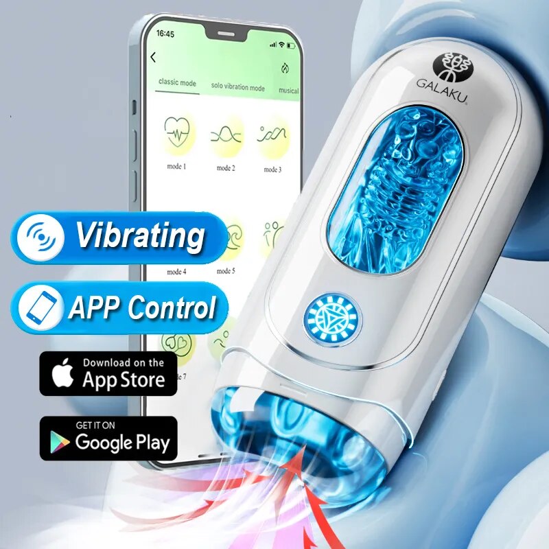 APP Automatic Control Male Masturbator Cup Blowjob Sex Toys Vagina Masturbation Vibrating Pussy Exerciser Cock Delay Ejaculation