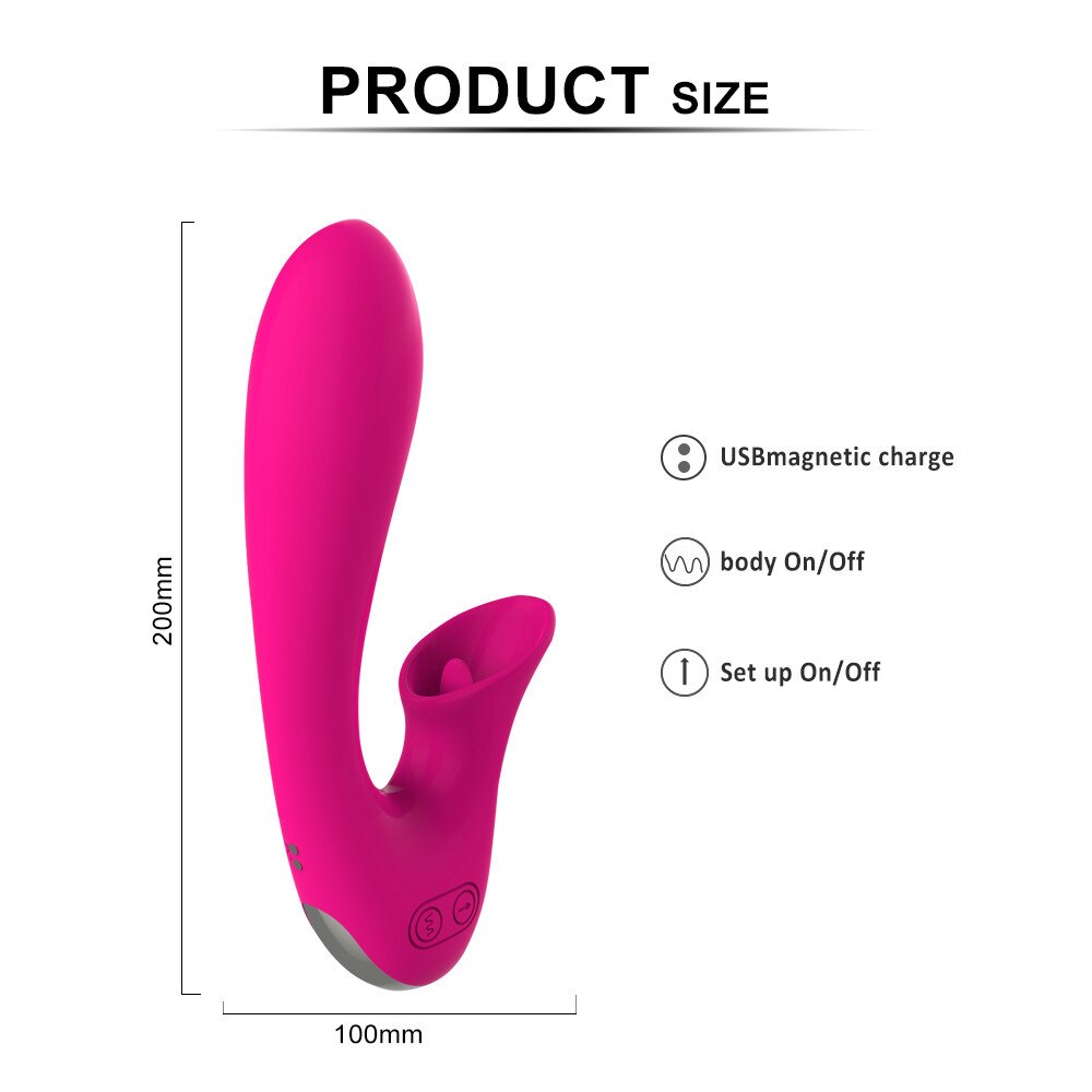 Abhoth Tongue Lick Vibrator for Women 12-speed AV Electric Massager G Point Female Vibrator Sex Machine Sexy Toys for Adults 18