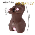 สีดำผู้ใหญ่ตุ๊กตายางหนังซิลิโคน Masturbation Tools ชายใหญ่ตูดช่องคลอดประดิษฐ์ Cat หน้าอกเซ็กซ์ทอย Suppliesxxx