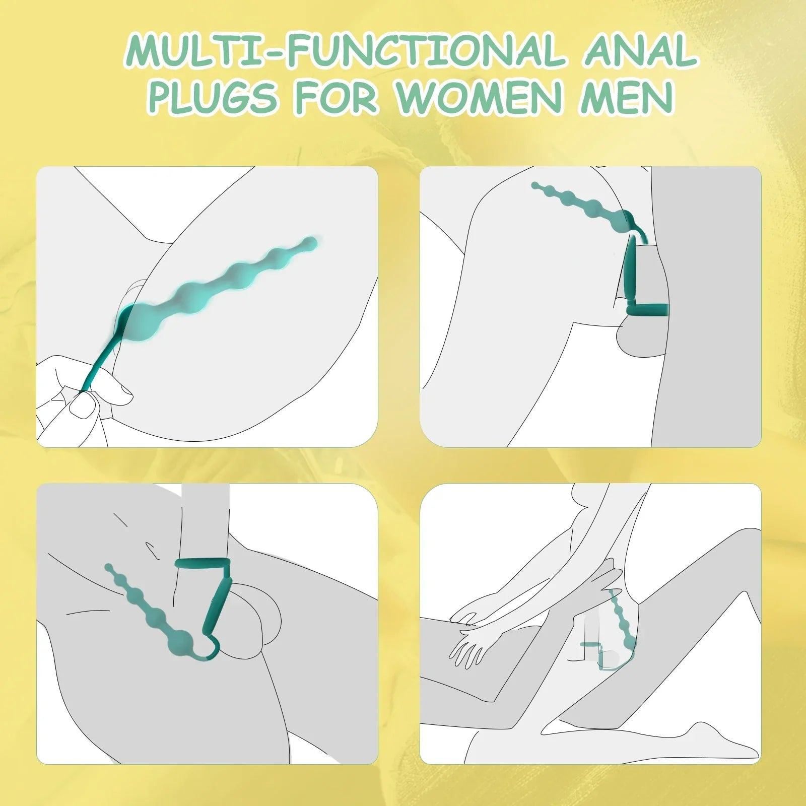 Anal Beads Butt Plug with Penis Cock Rings Men Prostate Massager Anal Plug Bullet G Spot Stimulor Adult Sex Toys for Women