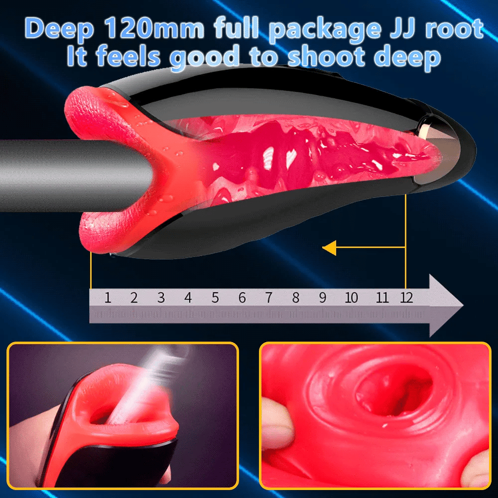 Automatic Masturbator for Men Vibration Deep Throat Blowjob Tongue Male Masturbation Cup Machine Sex Toys for Adult Goods Penis