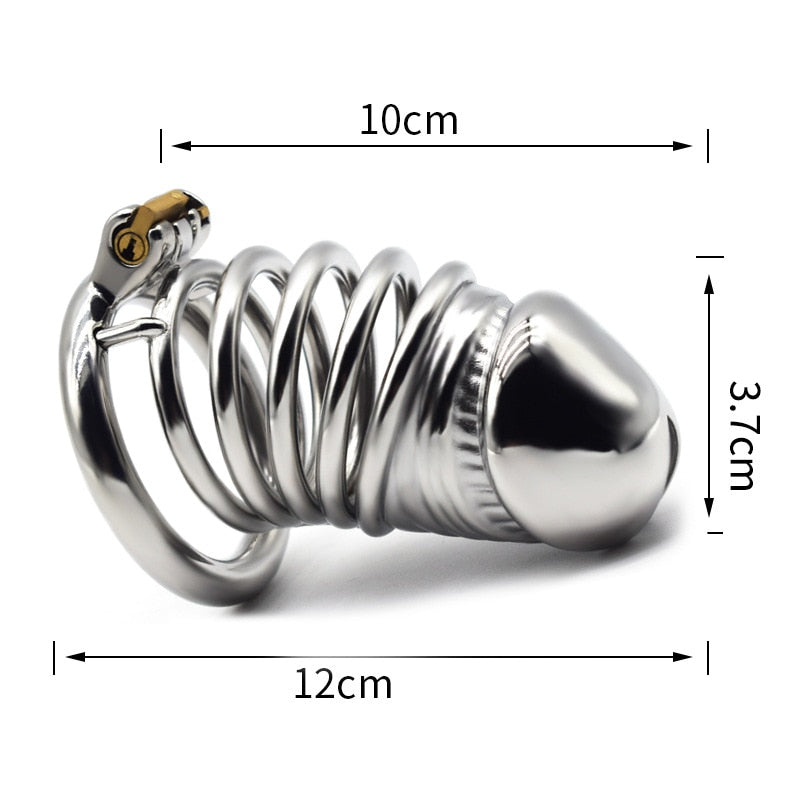 BDSM Adult Sex Toys Penis Cage Dick Ring Chastity Fetish Gay Slave Penis Extender Stainless Steel CB Lock Leten Scrotum
