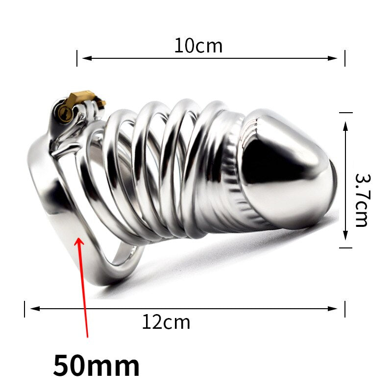 BDSM Adult Sex Toys Penis Cage Dick Ring Chastity Fetish Gay Slave Penis Extender Stainless Steel CB Lock Leten Scrotum