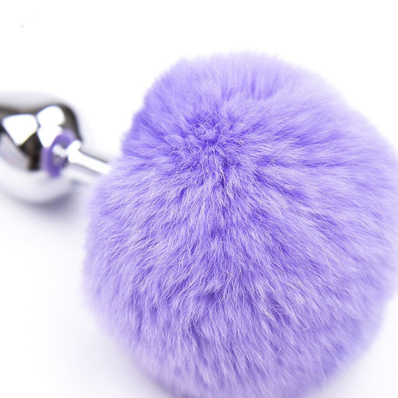 Bunny Tail Fur Butt Anal Plug Toy Stainless Steel Smooth Touch Metal Butt Plug Sex Toys for Woman Men Gay Adult Sex Products