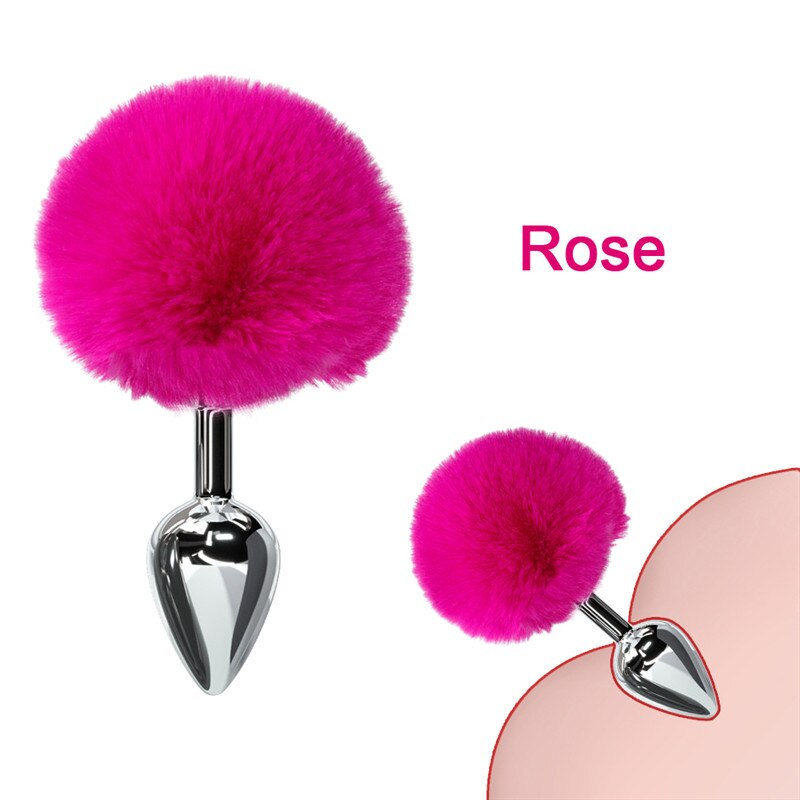 Bunny Tail Fur Butt Anal Plug Toy Stainless Steel Smooth Touch Metal Butt Plug Sex Toys for Woman Men Gay Adult Sex Products