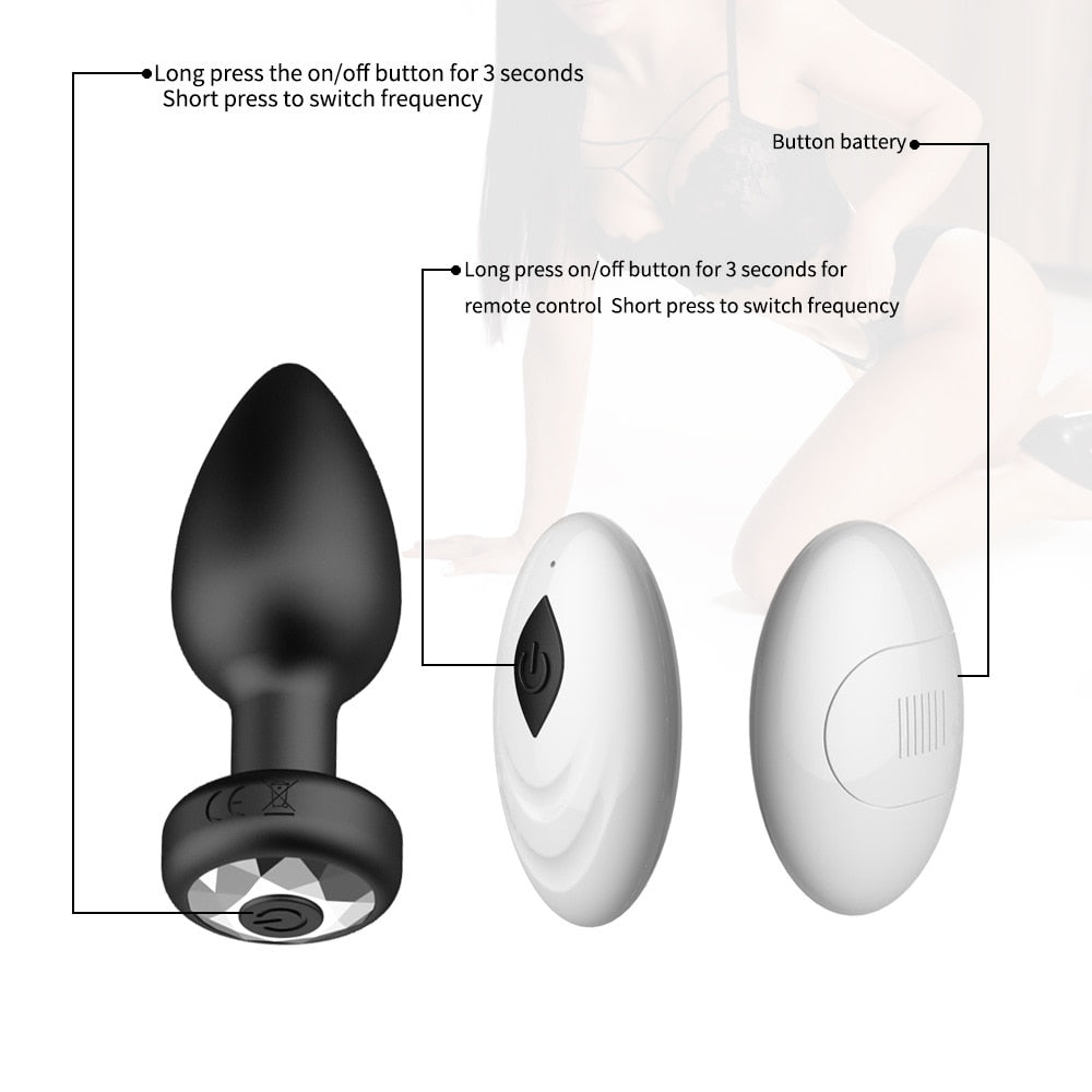 Butt Plug Anal Plug Vibrators Unisex Sex Stopper Wireless Anal Vibrator for Men Women Anal Trainer Sex Toys for Adults 18 Couple