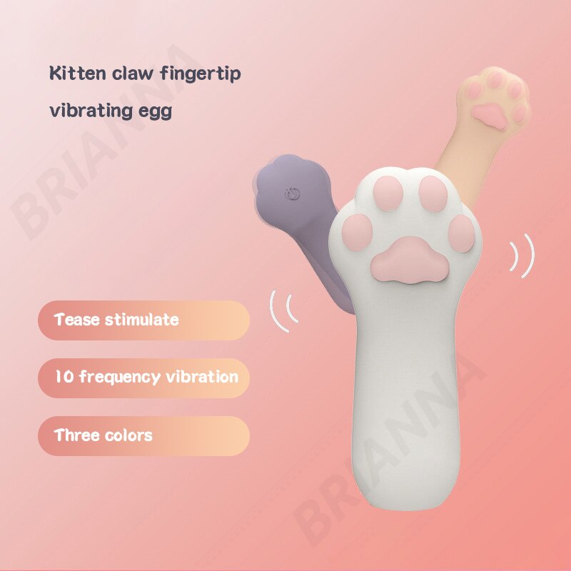 Cat Claw ปลายนิ้ว Vibrator ซิลิโคนแบบพกพาการ์ตูนเตียง Vibrator G Spot Clitoris Stimulator เซ็กซ์ของเล่นสำหรับผู้หญิง