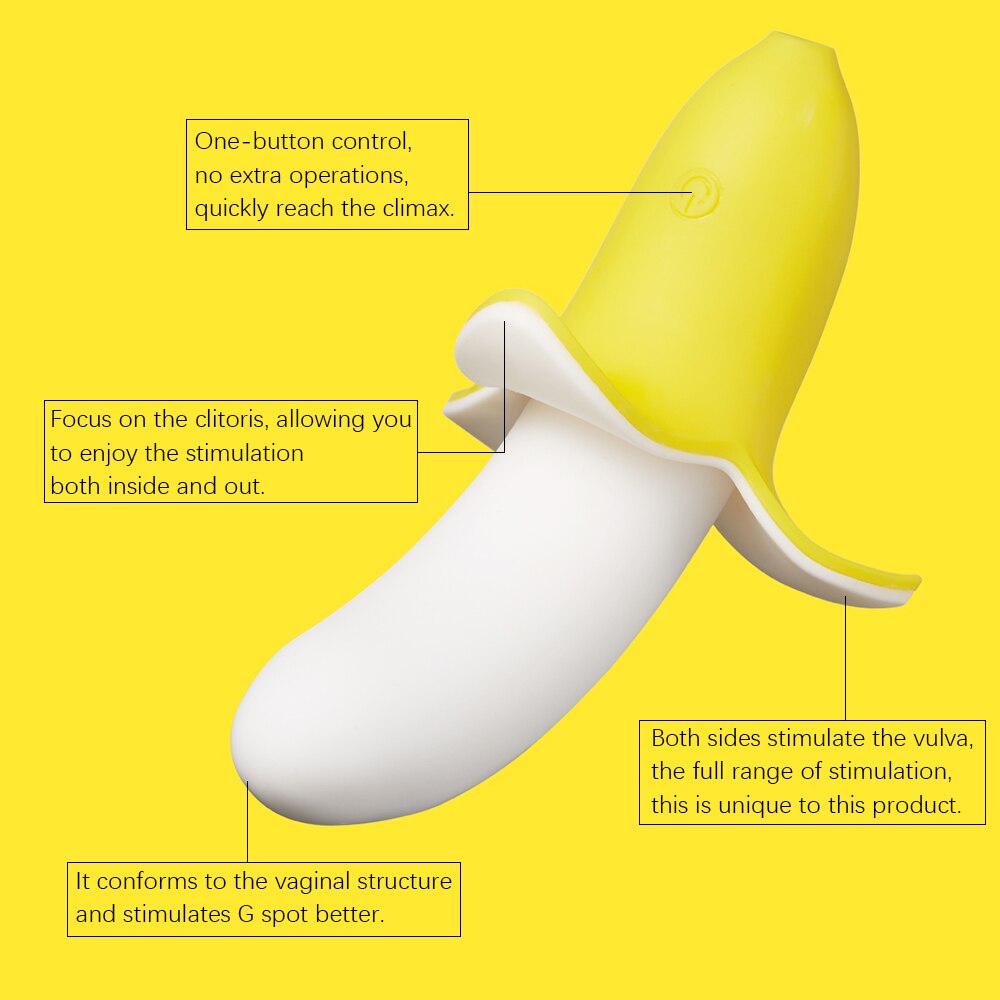 Banana-shaped Clitoral Vibrator G-Spot Stimulator Vaginal Silicone Dildo Female Masturbator Cute Adult Toy for Women Sex