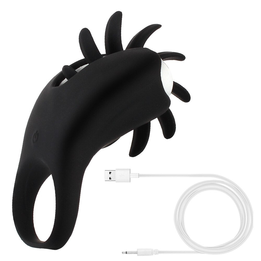 แหวนอวัยวะเพศชาย Cock Vibrator สำหรับคู่ผู้หญิงเลีย Vibrating ช่องคลอด Clit Stimulator G จุด Orgasm ล็อคชาย Cockring สำหรับผู้ชายของเล่น