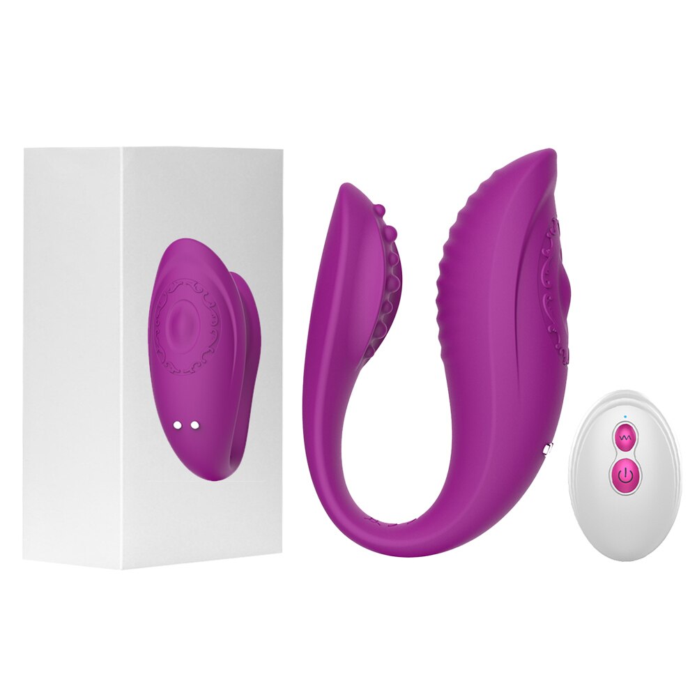 Couple Share Clitoris Vagina G-spot Stimulator Vibrator U Shape Wireless Remote Control Bendable Double Vibrator Sex Toys