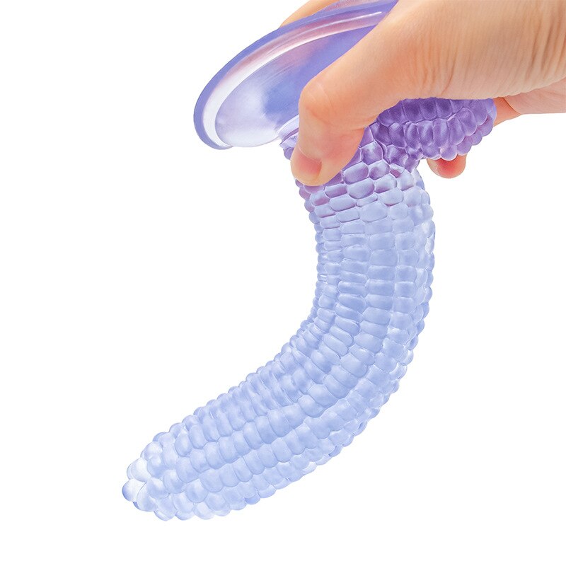 ข้าวโพดซิลิโคนจริง Dildo Anal ปลั๊กดูดถ้วยผัก Dildo เพศของเล่นสำหรับผู้หญิงช่องคลอดนวด G-Spot masturbator ดี