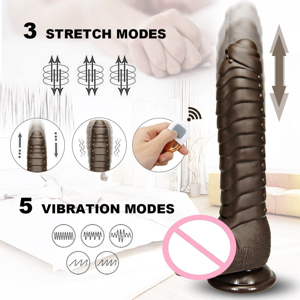 รีโมทคอนโทรลนุ่ม Dildo Vibrator เพศของเล่นเครื่องมือสำหรับผู้หญิงคู่ขนาดใหญ่ที่สมจริง Anal อวัยวะเพศชายหญิง Masturbation ผู้ใหญ่ Sex Shop