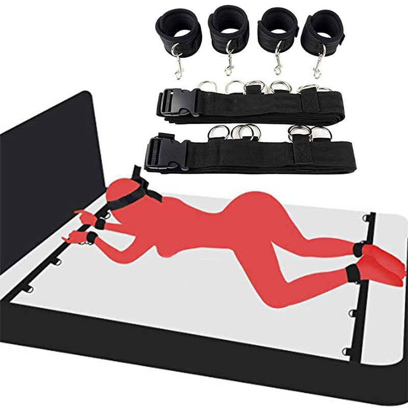 Erotic SM Adults Games Sex Toys for Women Wrists Ankle Cuffs Under Bed BDSM Bondage Restraint Nylon Sex Handcuffs