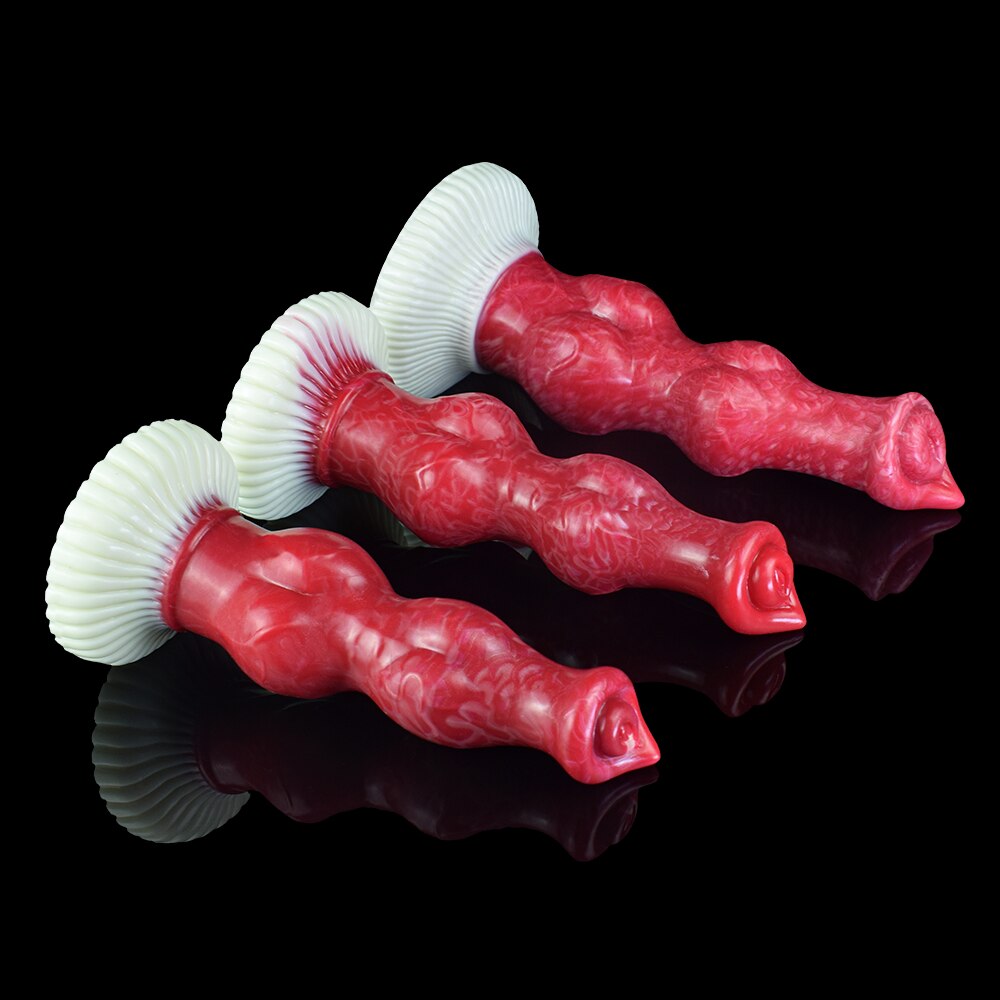 ซิลิโคนลูกปัด Sucker สีแดงขนาดใหญ่ Knot สุนัข Dildo เซ็กซ์ทอยสำหรับผู้หญิงผู้ชาย Unisex เร้าอารมณ์ผลิตภัณฑ์ Butt Plug