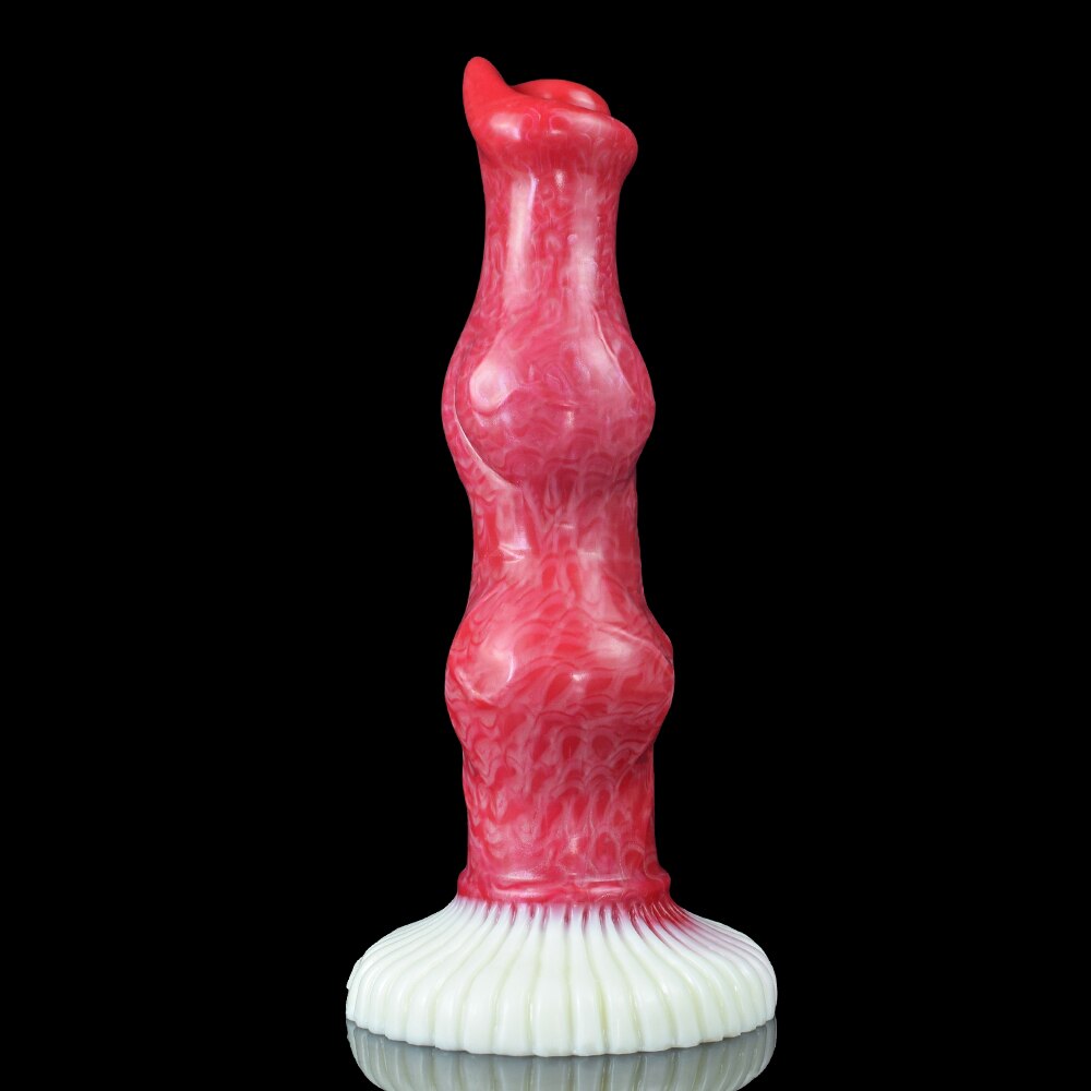 ซิลิโคนลูกปัด Sucker สีแดงขนาดใหญ่ Knot สุนัข Dildo เซ็กซ์ทอยสำหรับผู้หญิงผู้ชาย Unisex เร้าอารมณ์ผลิตภัณฑ์ Butt Plug
