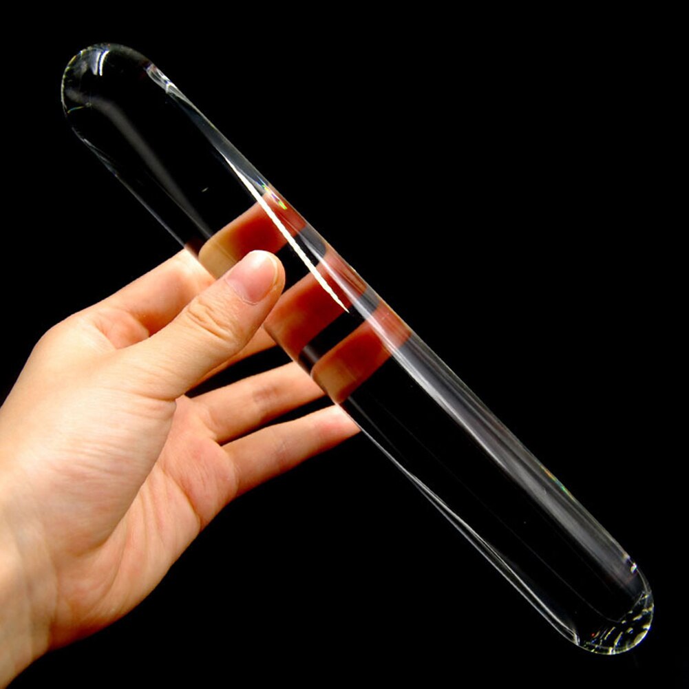 Female Masturbation Huge Faux Crystal Glass Butt Plug Dildo Rod Massage Stick Clitoral Stimulator Adult Sex Toy