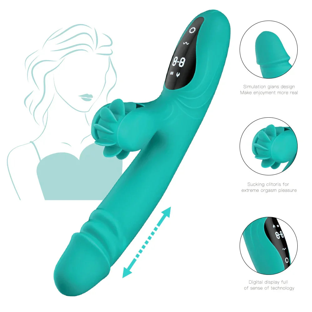 Female vibrator. Tongue wheel licking and pressing. high-frequency telescopic. intelligent touch control. intelligent heating.