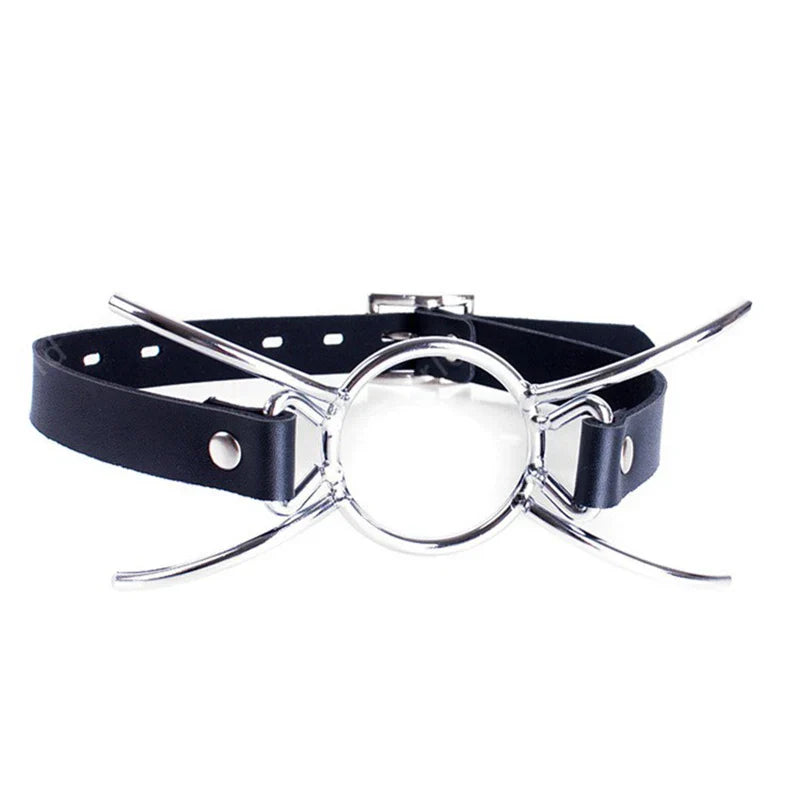 เข็มขัดหนังเทียม PU แนวเฟติช BDSM เครื่องพันธนาการ ห่วงกลม ลูกตุ้ม เครื่องถ่างปากทาส ห่วงกัด เครื่องถ่างปาก อุปกรณ์ทางเพศสำหรับผู้ใหญ่ เกมส์เปิดปาก