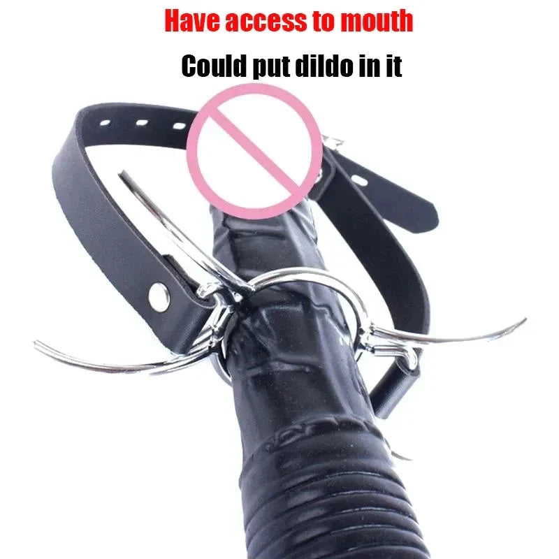 เข็มขัดหนังเทียม PU แนวเฟติช BDSM เครื่องพันธนาการ ห่วงกลม ลูกตุ้ม เครื่องถ่างปากทาส ห่วงกัด เครื่องถ่างปาก อุปกรณ์ทางเพศสำหรับผู้ใหญ่ เกมส์เปิดปาก
