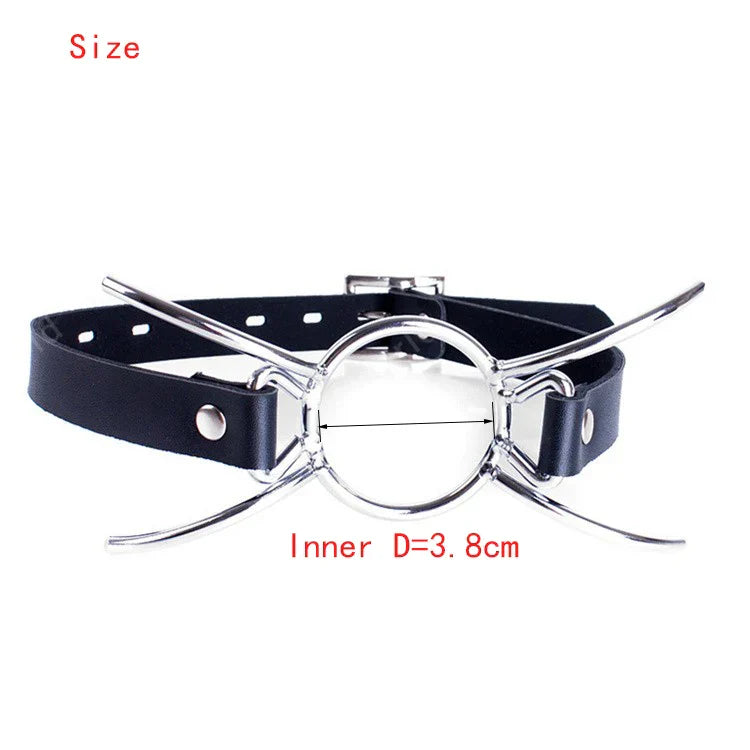 เข็มขัดหนังเทียม PU แนวเฟติช BDSM เครื่องพันธนาการ ห่วงกลม ลูกตุ้ม เครื่องถ่างปากทาส ห่วงกัด เครื่องถ่างปาก อุปกรณ์ทางเพศสำหรับผู้ใหญ่ เกมส์เปิดปาก