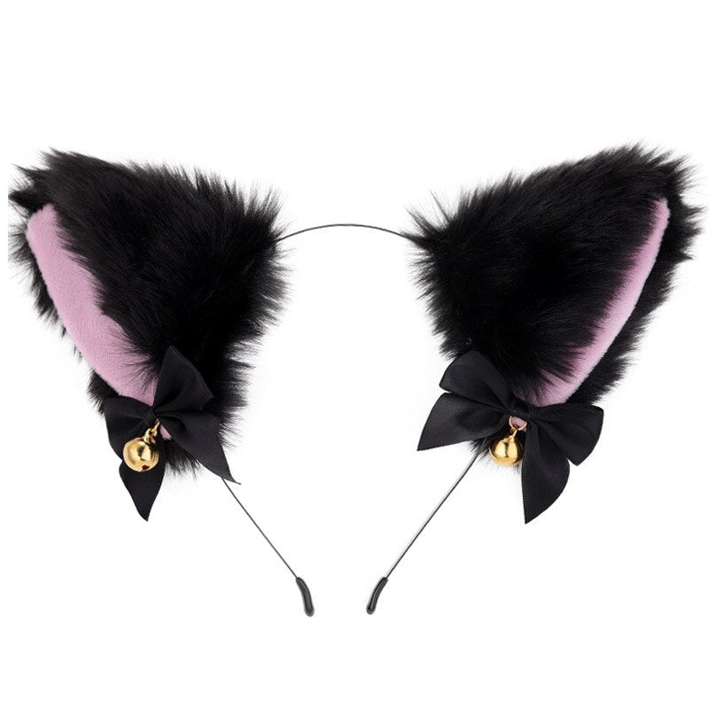 อุปกรณ์เสริมรักรูปหางสุนัขจิ้งจอก จุกเสียบก้นโลหะโบว์หางจิ้งจอกน่ารัก ที่คาดผมหูแมวนุ่มนิ่ม โบว์ผูกผม เซ็กซ์ทอยคอสเพลย์สำหรับคู่รัก