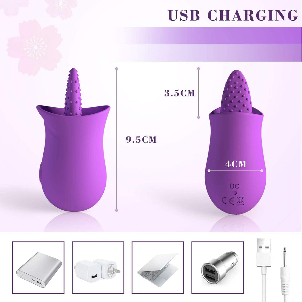 G Spot Silicone Vibrator with Tongue Licking Nipple Stimulator with 10  Levels Sex Toys with Powerful Motor Sex Toys for Women