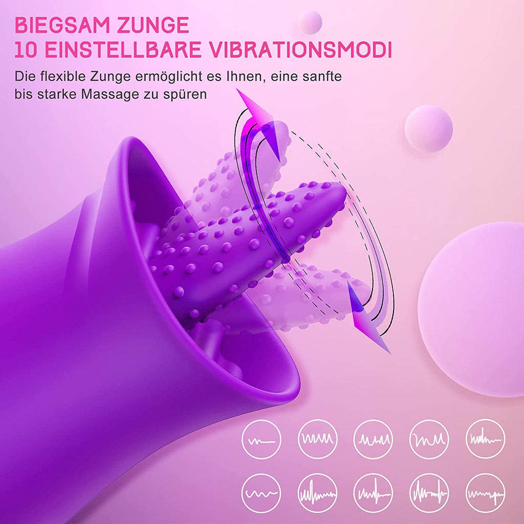G Spot Silicone Vibrator with Tongue Licking Nipple Stimulator with 10  Levels Sex Toys with Powerful Motor Sex Toys for Women