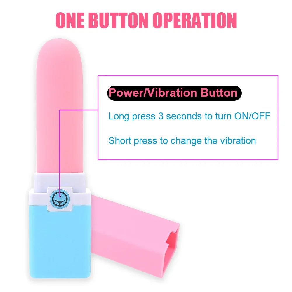 G-spot Stimulation Vibrator USB Rechargeable Mini Lipstick Vibrator Nipple Clitoris Massager Sex Toys for Women 10 Speeds