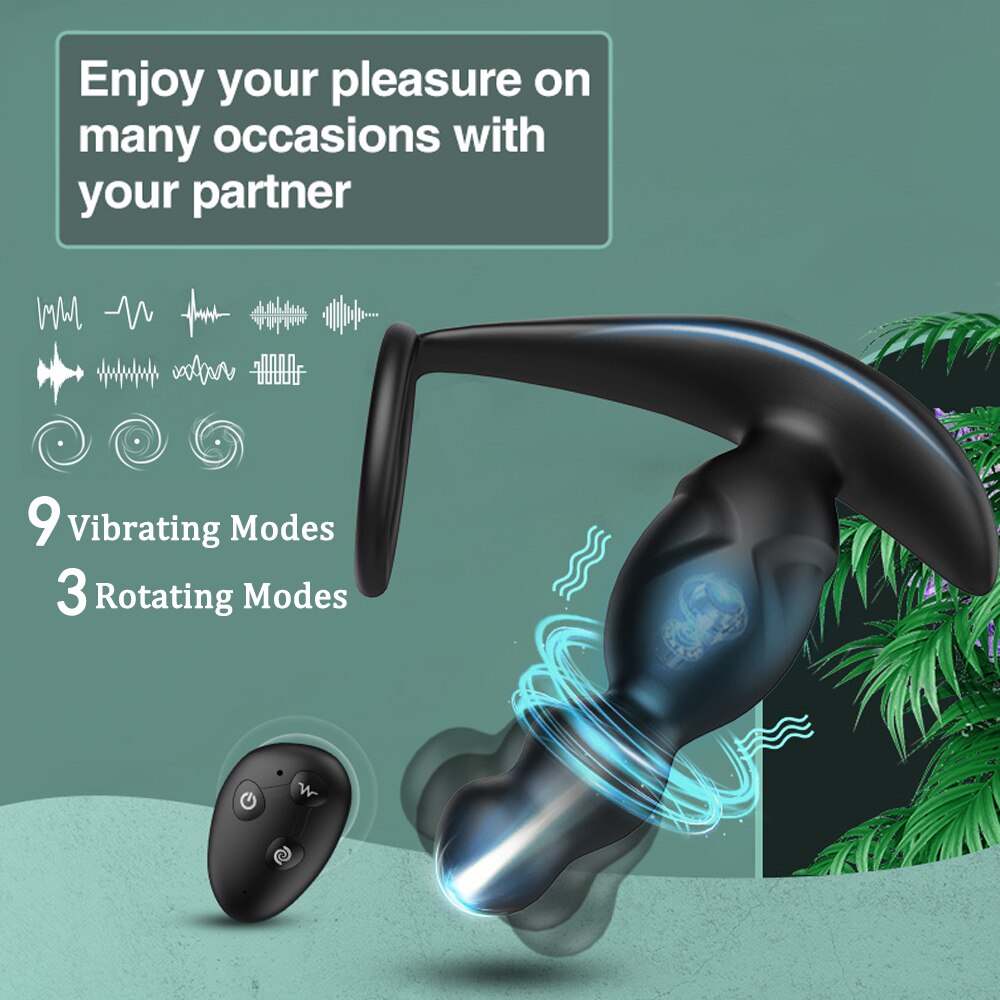 Gelugee App Anal Plug Vibrator เซ็กซ์ทอยสำหรับชาย Prostate Massager 360 องศากระตุ้นชาย Buttplug ด้วยแหวน Cock