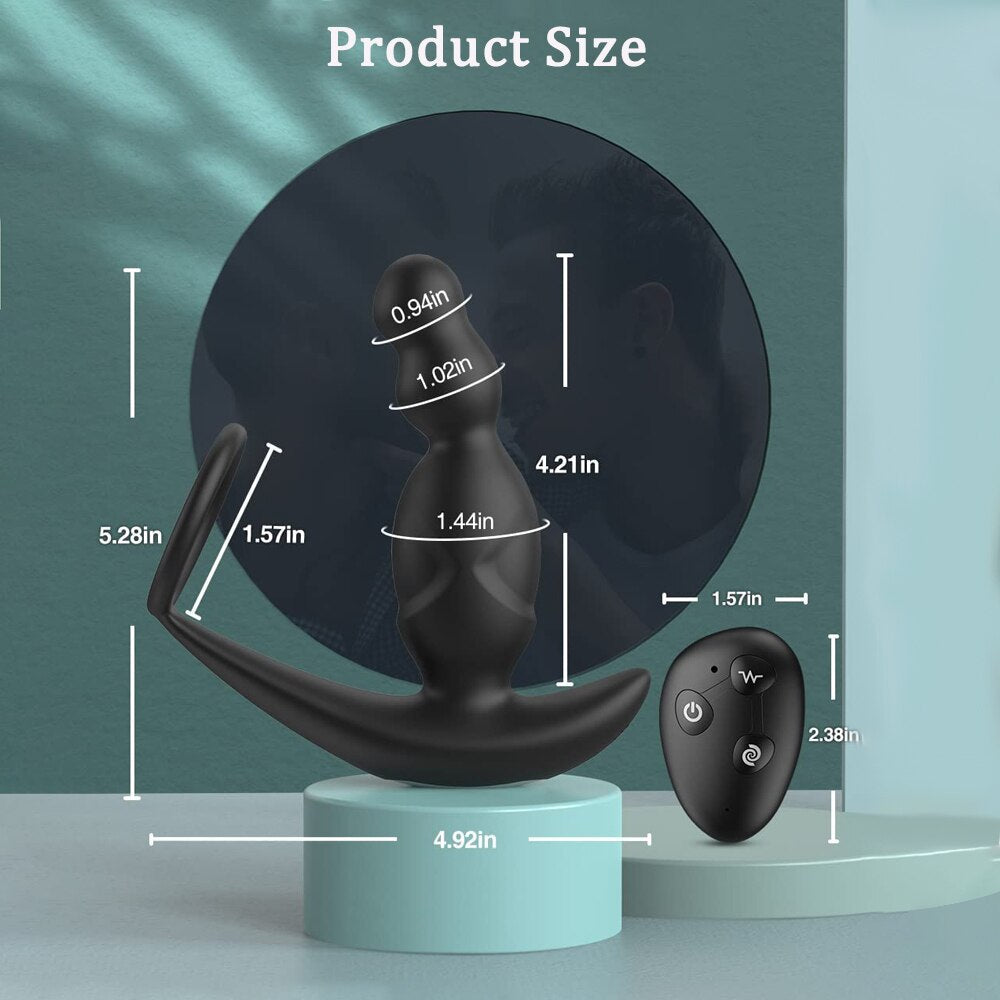 Gelugee App Anal Plug Vibrator เซ็กซ์ทอยสำหรับชาย Prostate Massager 360 องศากระตุ้นชาย Buttplug ด้วยแหวน Cock