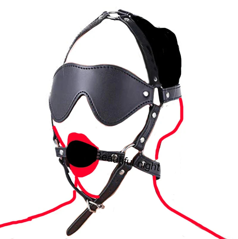 Ring/Spider/Ball Gag BDSM Leather Cover Mouth Mask Bondage. Muzzle Blindfold Restraints.SM Sex Toys For Couples