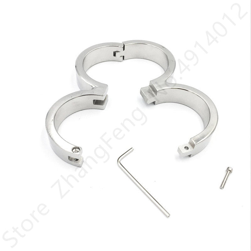 Heavy Stainless Steel Handcuffs Ankle Cuff Bondage BDSM Fetish Adult Sex Toys for Woman Screw Sex Toy Bundle Sex Shop China 18+