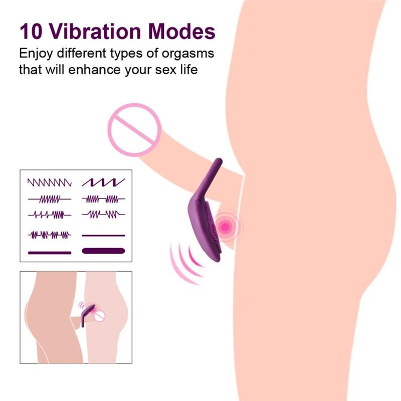 Penis Ring Vibrating Clitoris Stimulator G Spot Sex Toys for Couple Vibro Delay Lick Vagina Orgasm Lock Fine Sleeve Vibrator