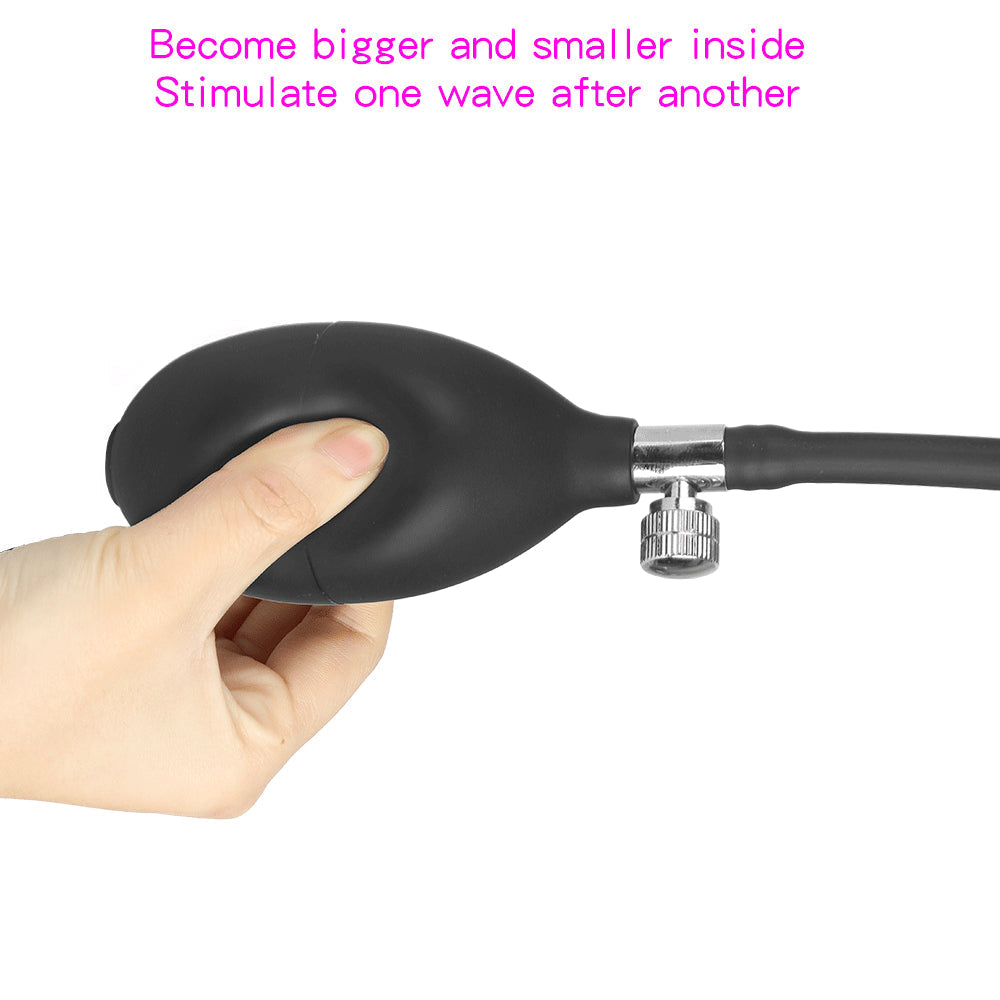 Expandable Prostate Massager Butt Plug อุปกรณ์ช่วยสำเร็จความใคร่สำหรับผู้ใหญ่ จุกเสียบก้นที่พองลมได้ ซิลิโคนขนาดใหญ่พิเศษ จุกเสียบก้นสำหรับสวนทวาร ปั๊มขยายทวาร จุกขยายทวาร