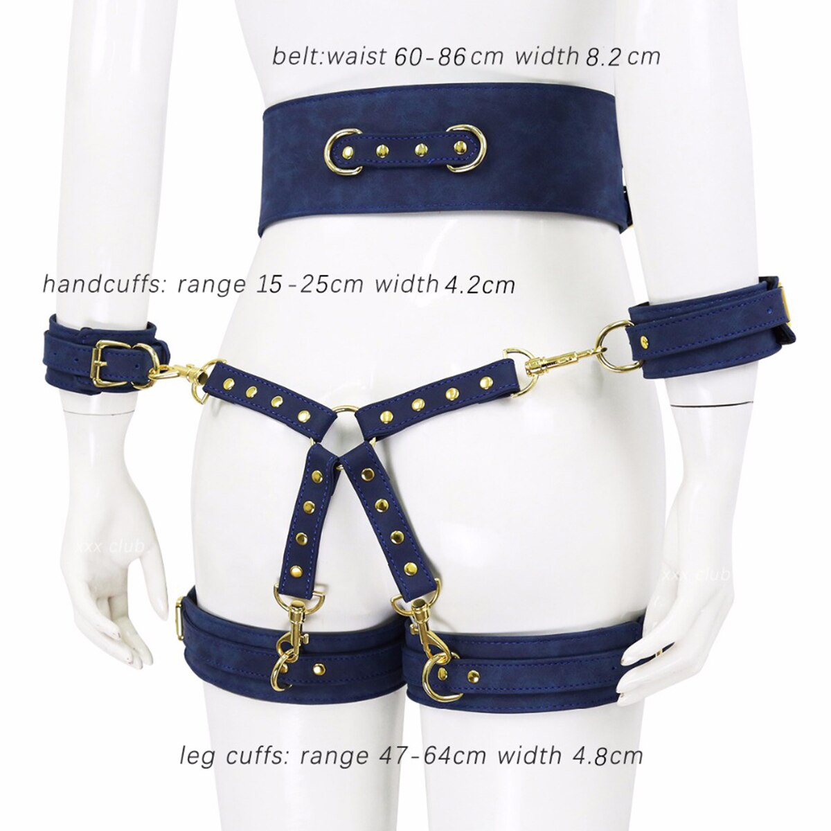BDSM Sex Toy PU Leather Bondage Set Include Handcuffs.Belt. Legcuffs. Center Connection. Adult Toys Sex Bondage Toys for Women