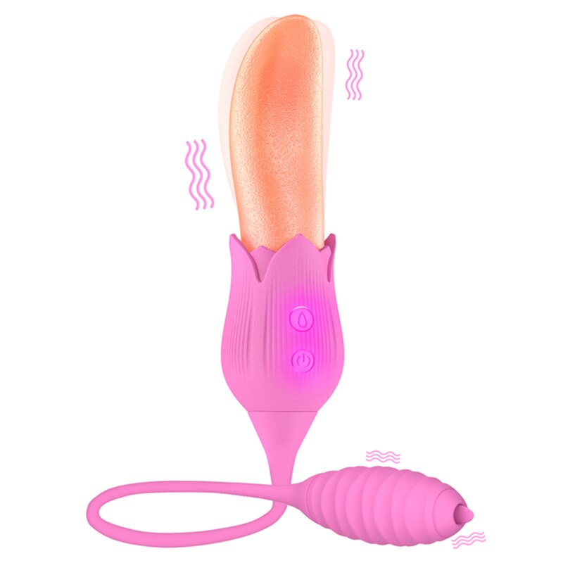 ที่สมจริงลิ้นเลีย Vibrator ไข่สั่น G-Spot Clitoris ช่องคลอดหัวนม Stimulator หญิง Masturbator