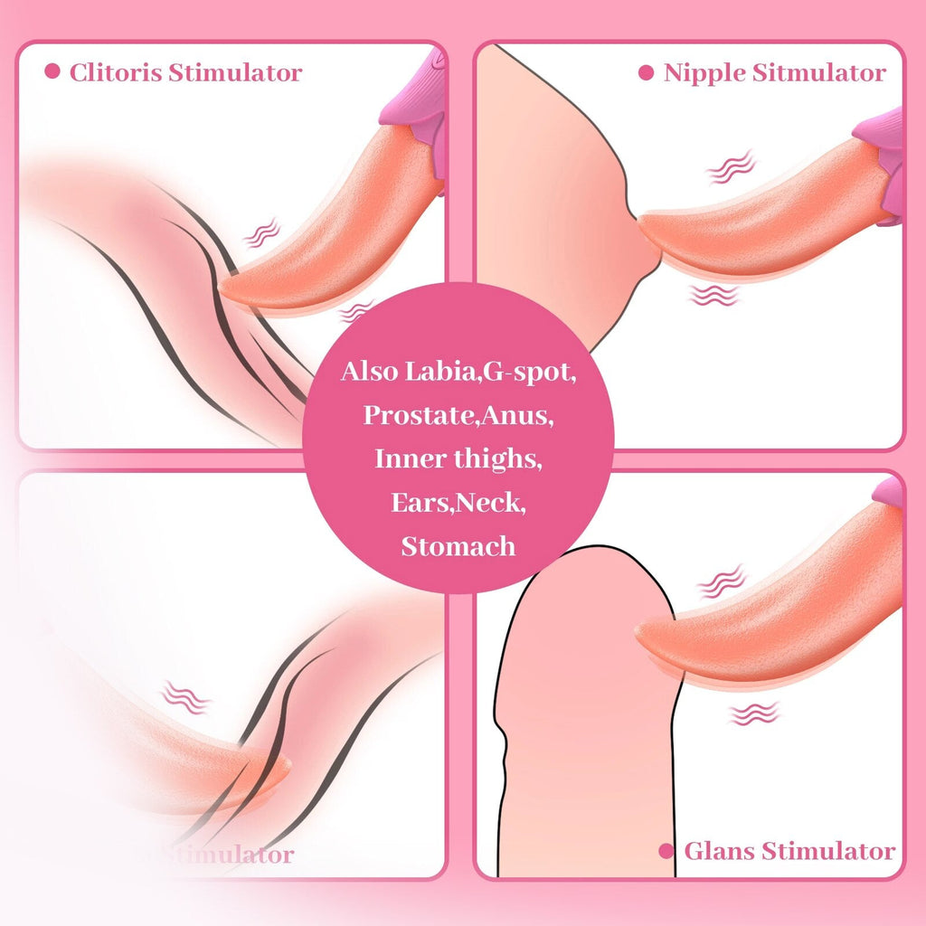 ที่สมจริงลิ้นเลีย Vibrator ไข่สั่น G-Spot Clitoris ช่องคลอดหัวนม Stimulator หญิง Masturbator