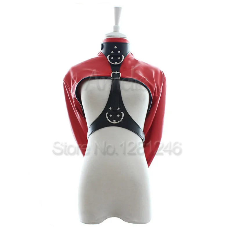 Synthetic Leather Straitjacket BDSM Adult Games Straight Jacket Adjustable Fetish Harness Body Bondage Sex Toy For Women and Men