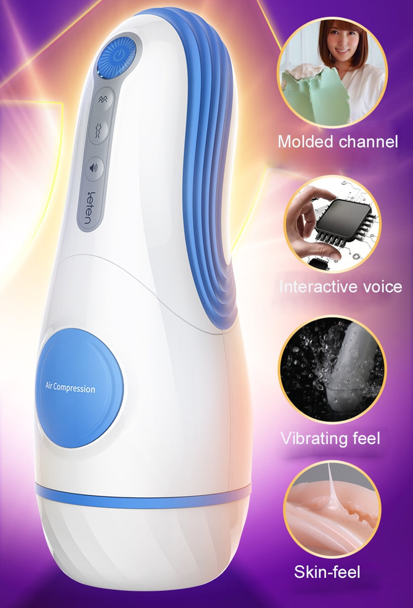 Leten Automatic Sucking Vibrating Masturbation Cup for Men Artificial Vagina Pussy Penis Pump with Woman Moan Adult Sex Toys